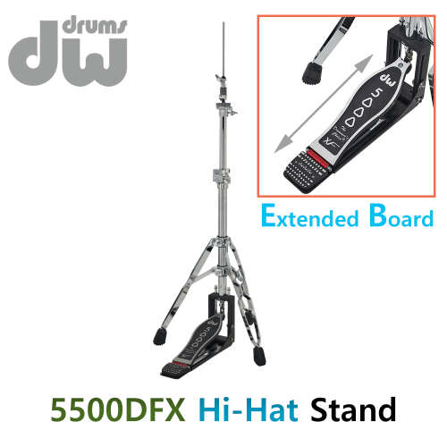 DW 5000시리즈 3발 하이햇 스탠드 5500DXF 페달보드 롱 버전 대신악기