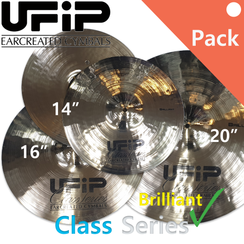 UFIP 클래스 시리즈 브릴리언트 심벌 팩 14 16 20 인치 대신악기